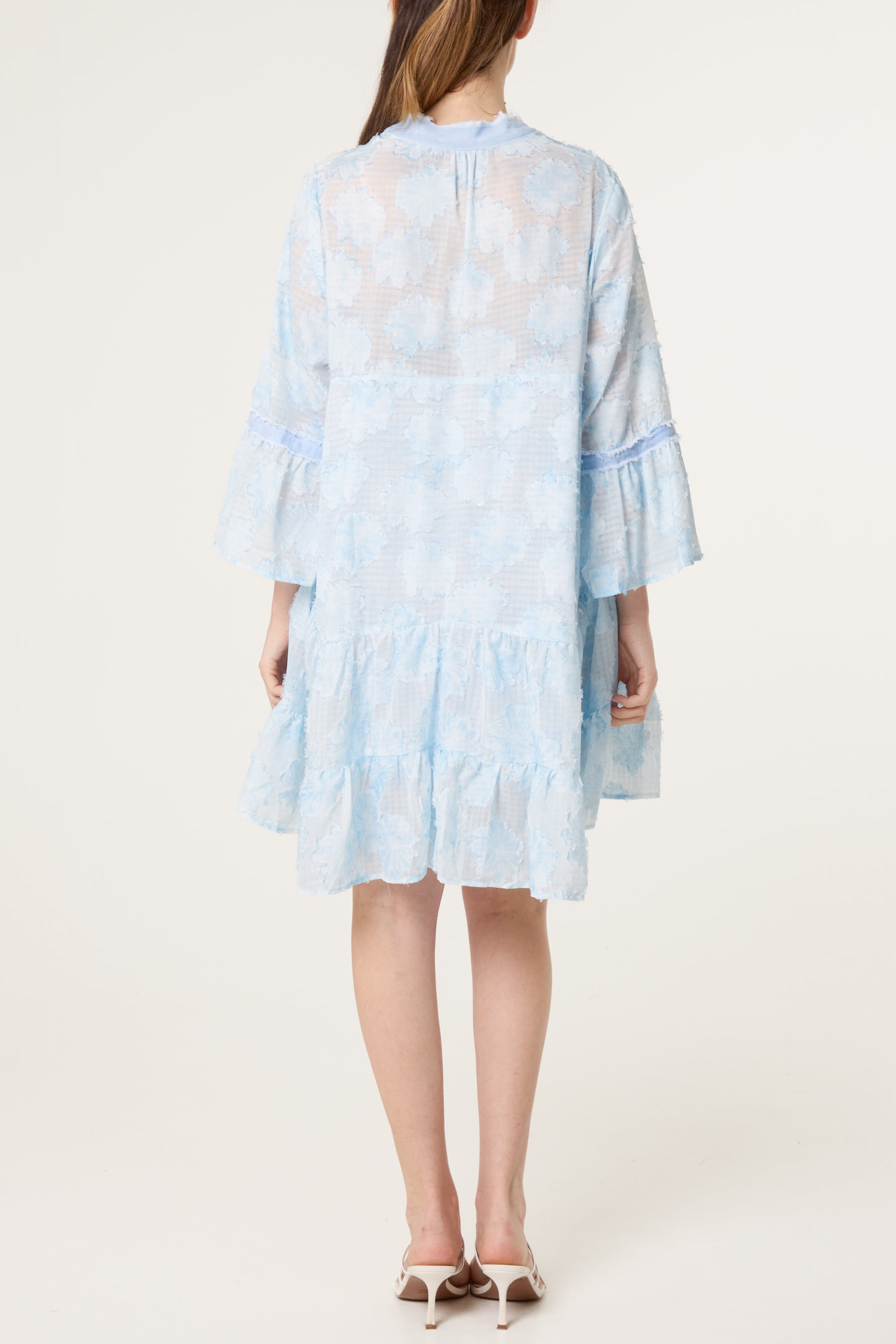 Floral Sheer Tiered Mini Dress