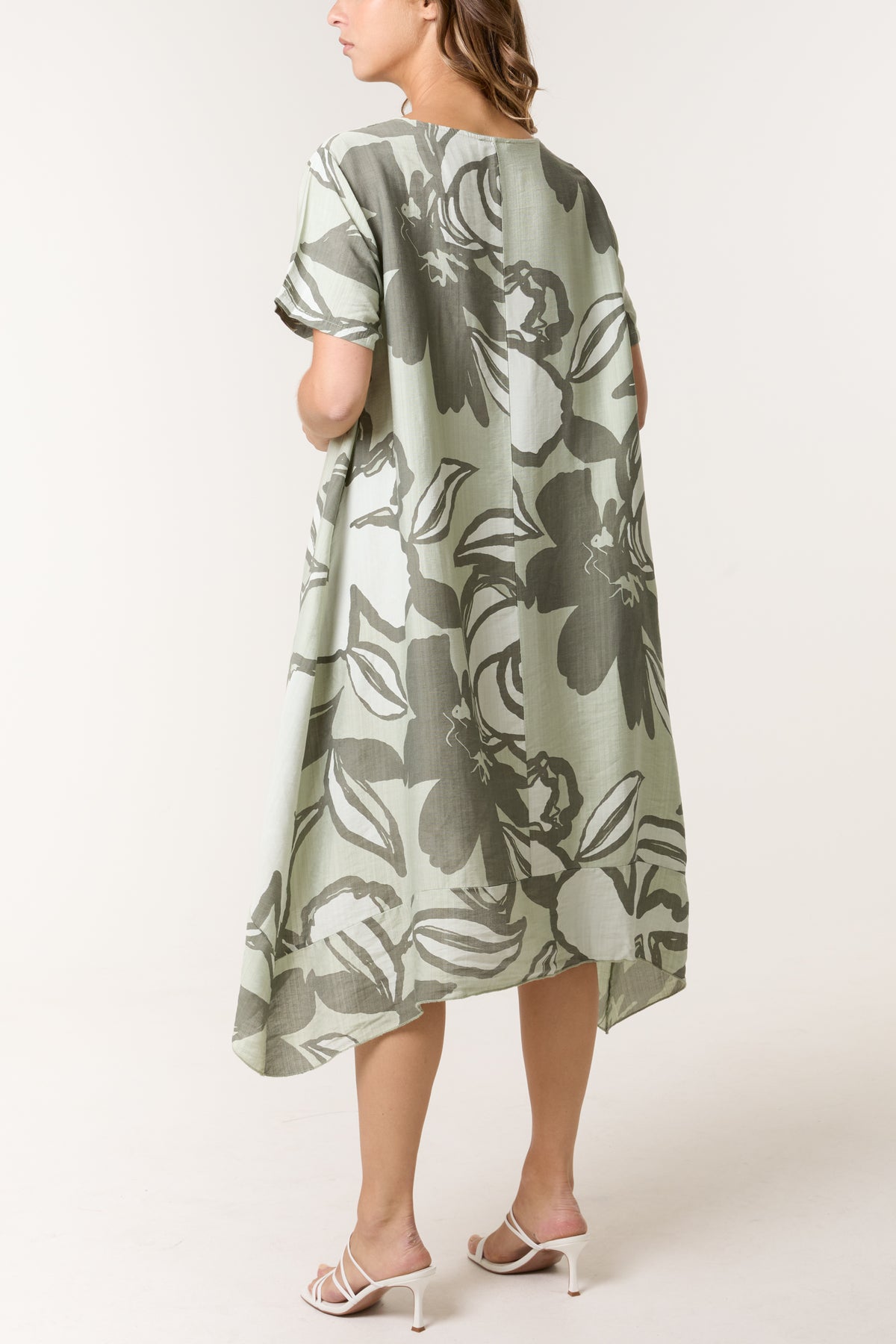 Floral Print Asymmetric Hem Dress