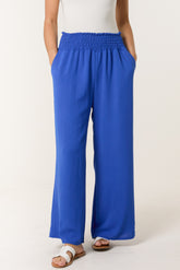 Elasticated Waist Pockets Wide Leg Trouser