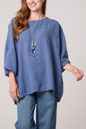 Necklace Pure Cotton Round Neck Top