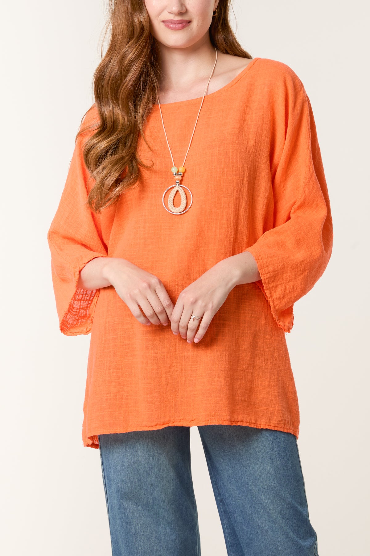 Necklace Pure Cotton Round Neck Top
