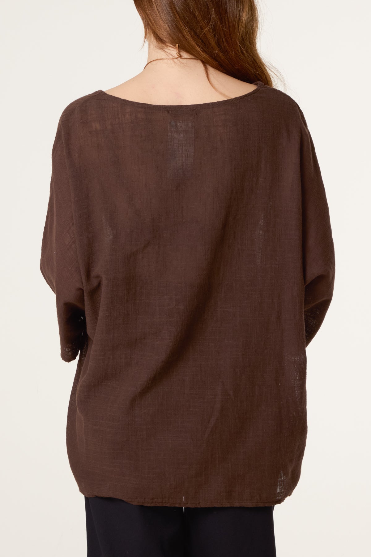 Necklace Pure Cotton Round Neck Top