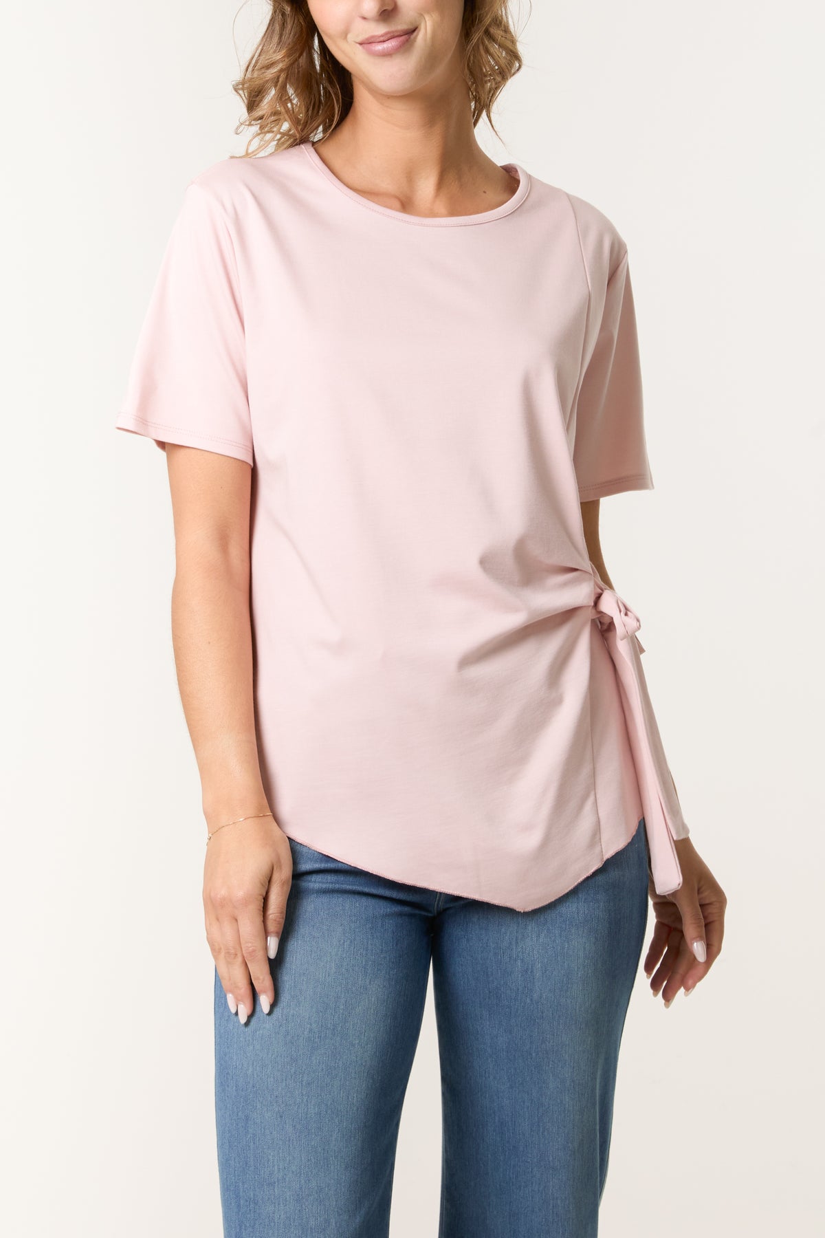 Round Neck Front Tie Top