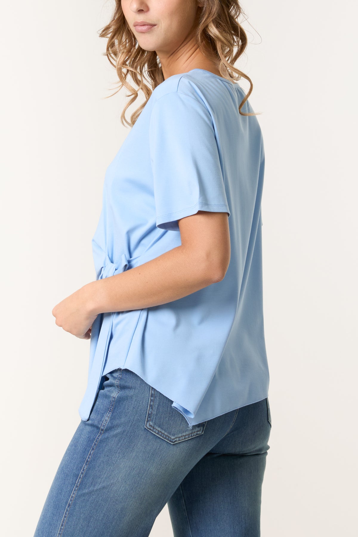 Round Neck Front Tie Top