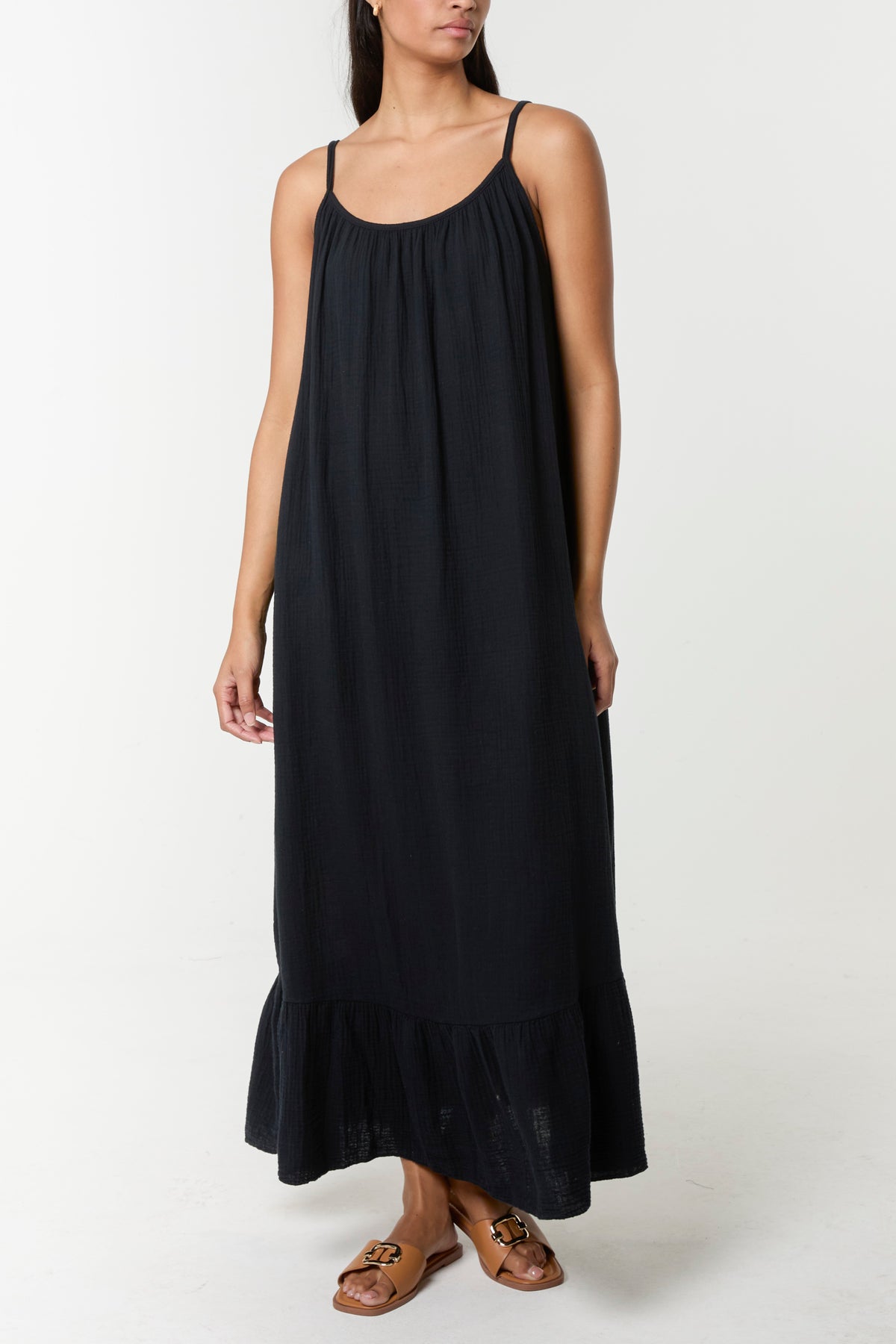 Cotton Backless Cami Maxi Dress