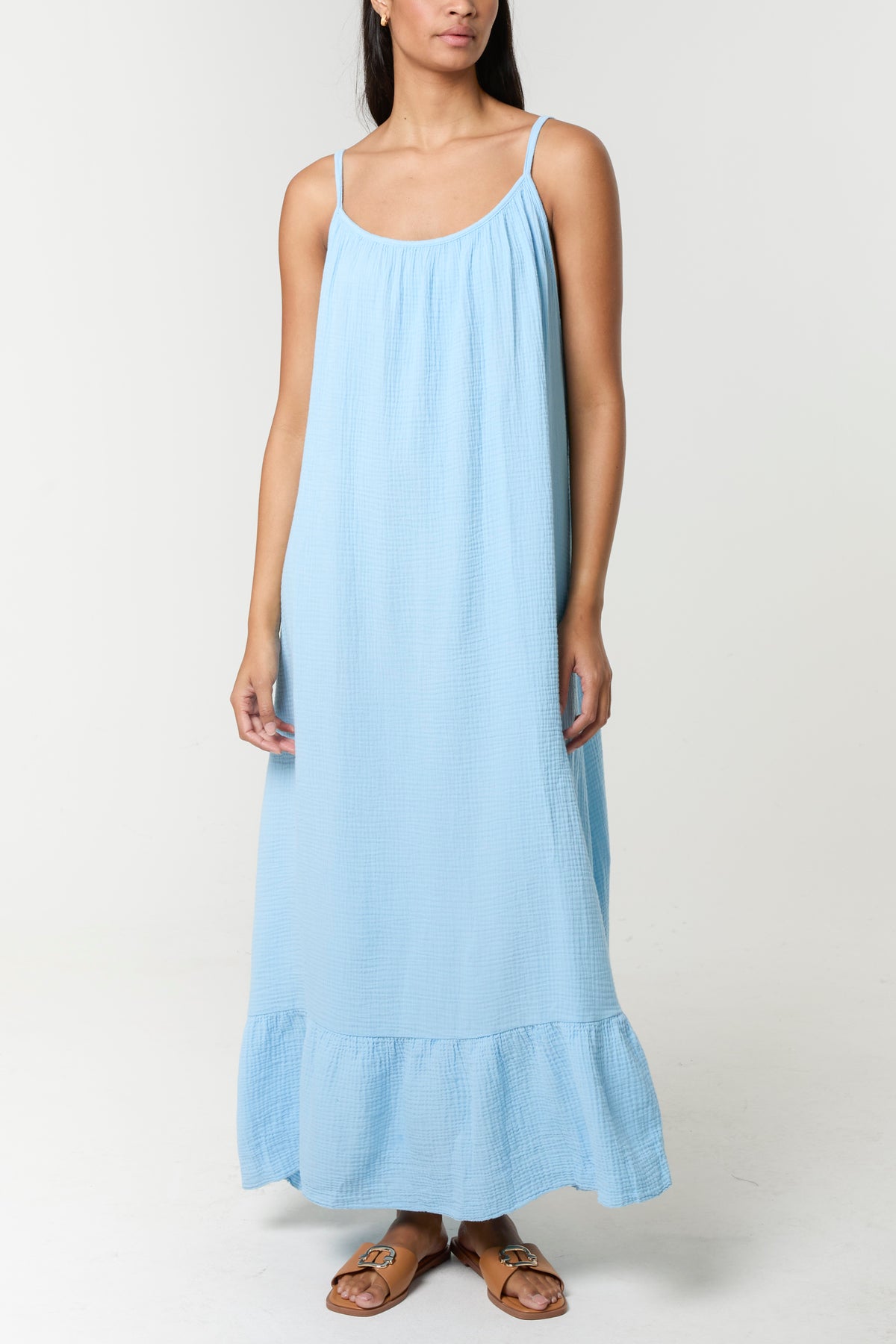 Cotton Backless Cami Maxi Dress
