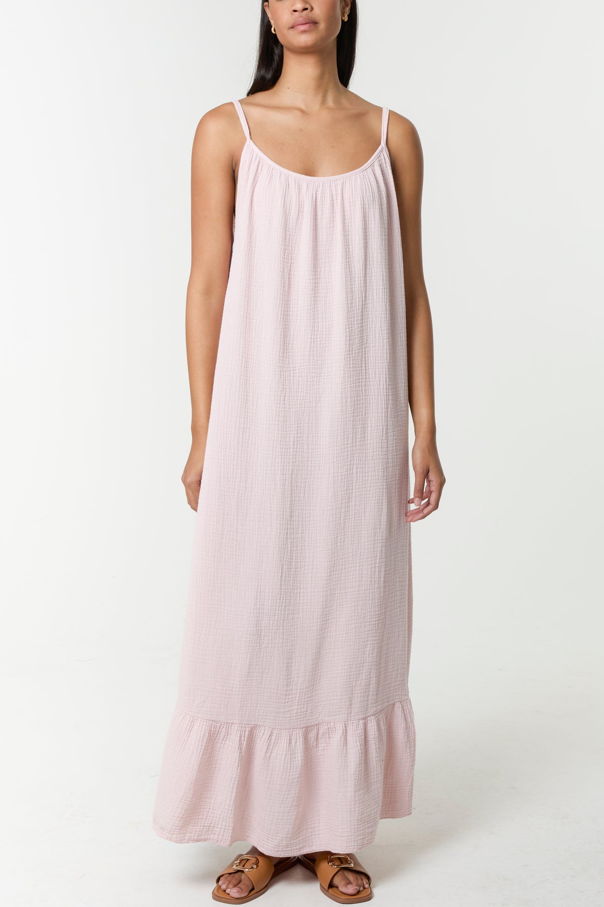Cotton Backless Cami Maxi Dress