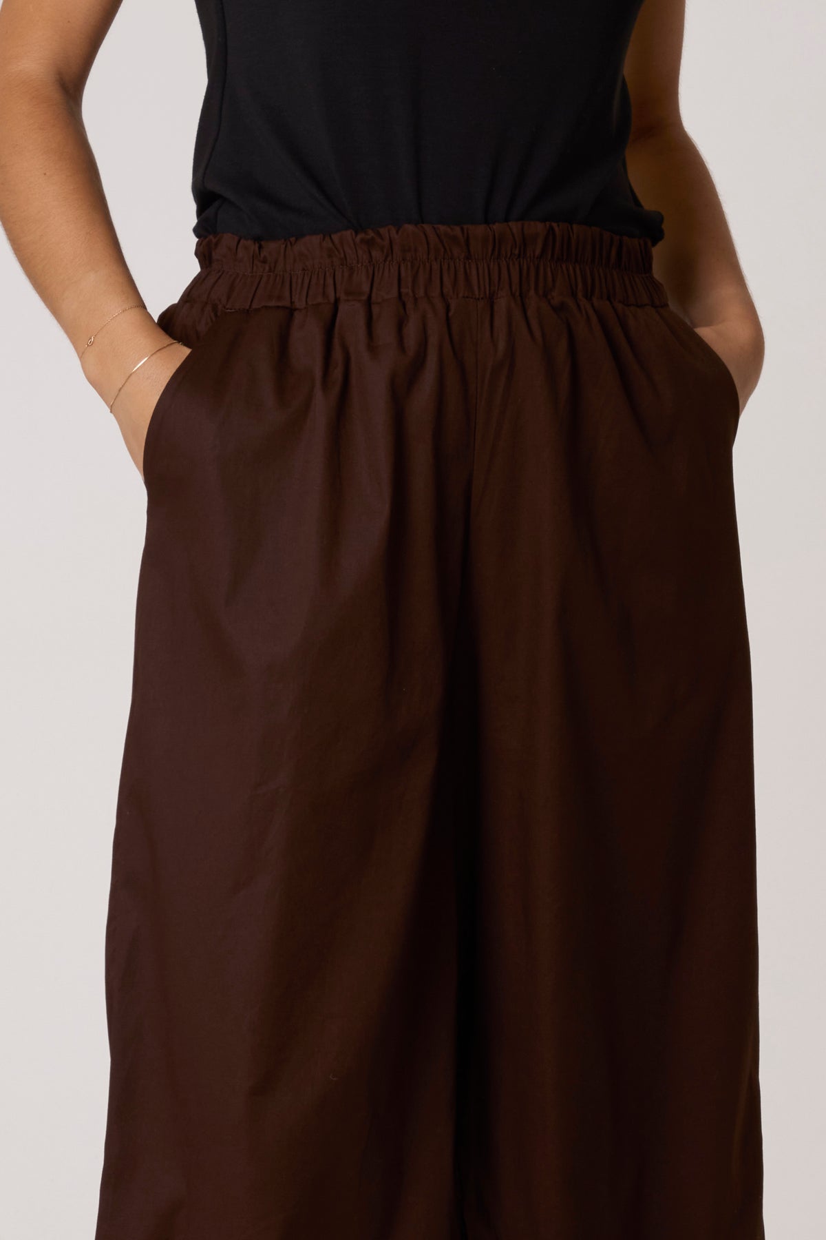 Poplin Wide Leg Culotte Trousers