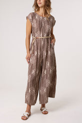 Monochrome Belted Wide Leg Jumpsuit