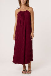 Crinkle Maxi Dress With Strap Detail