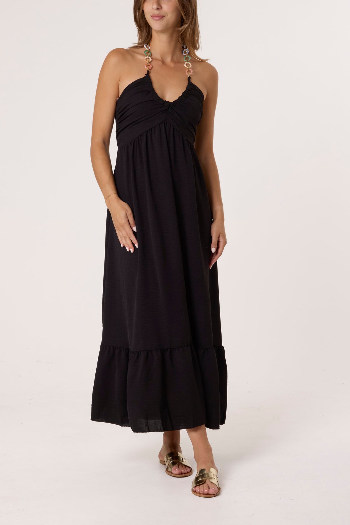 Halterneck Necklace Detail Dress
