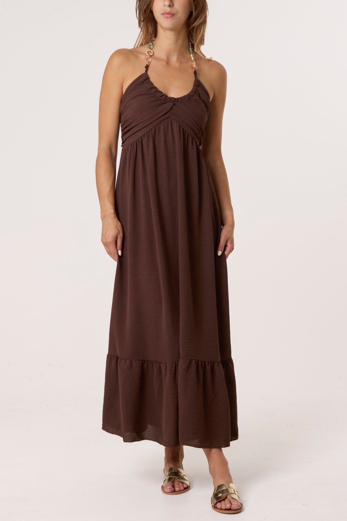 Halterneck Necklace Detail Dress