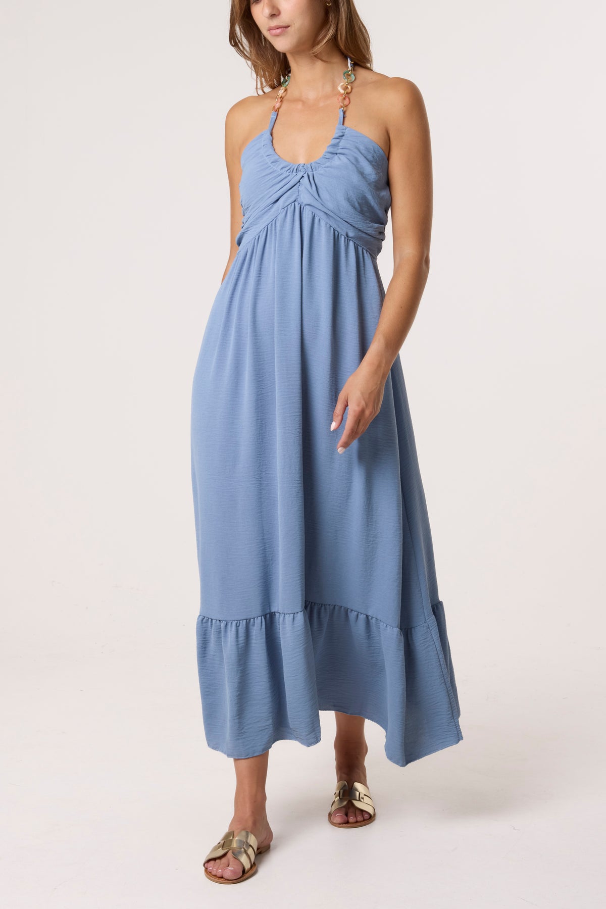 Halterneck Necklace Detail Dress