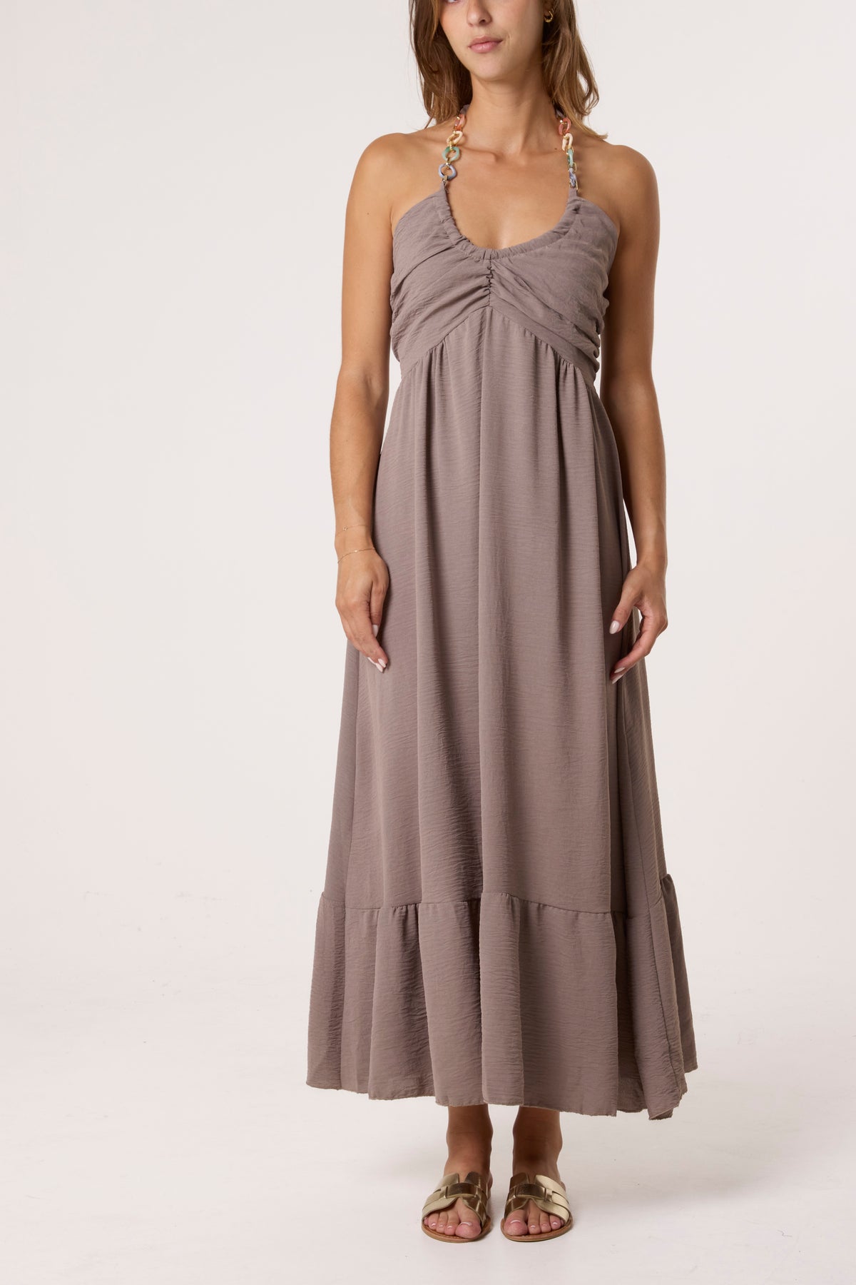 Halterneck Necklace Detail Dress