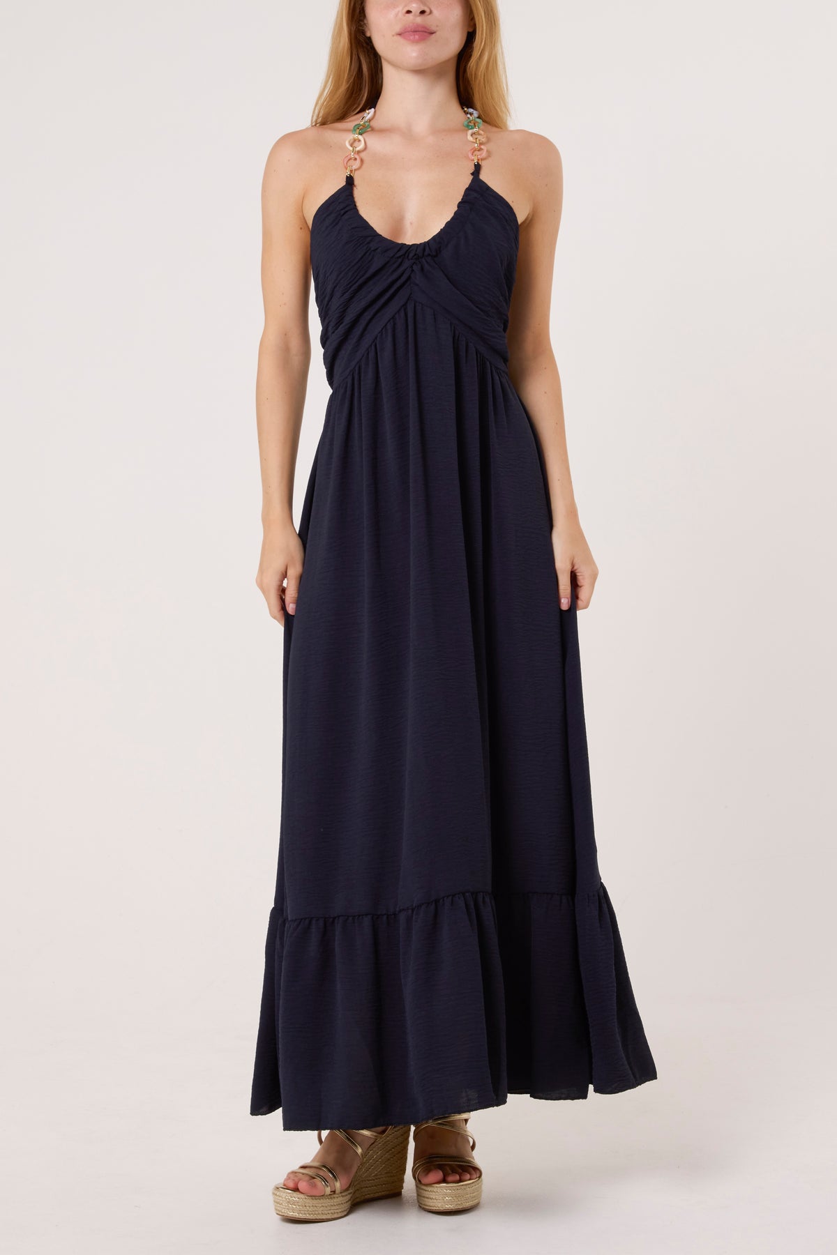 Halterneck Necklace Detail Dress
