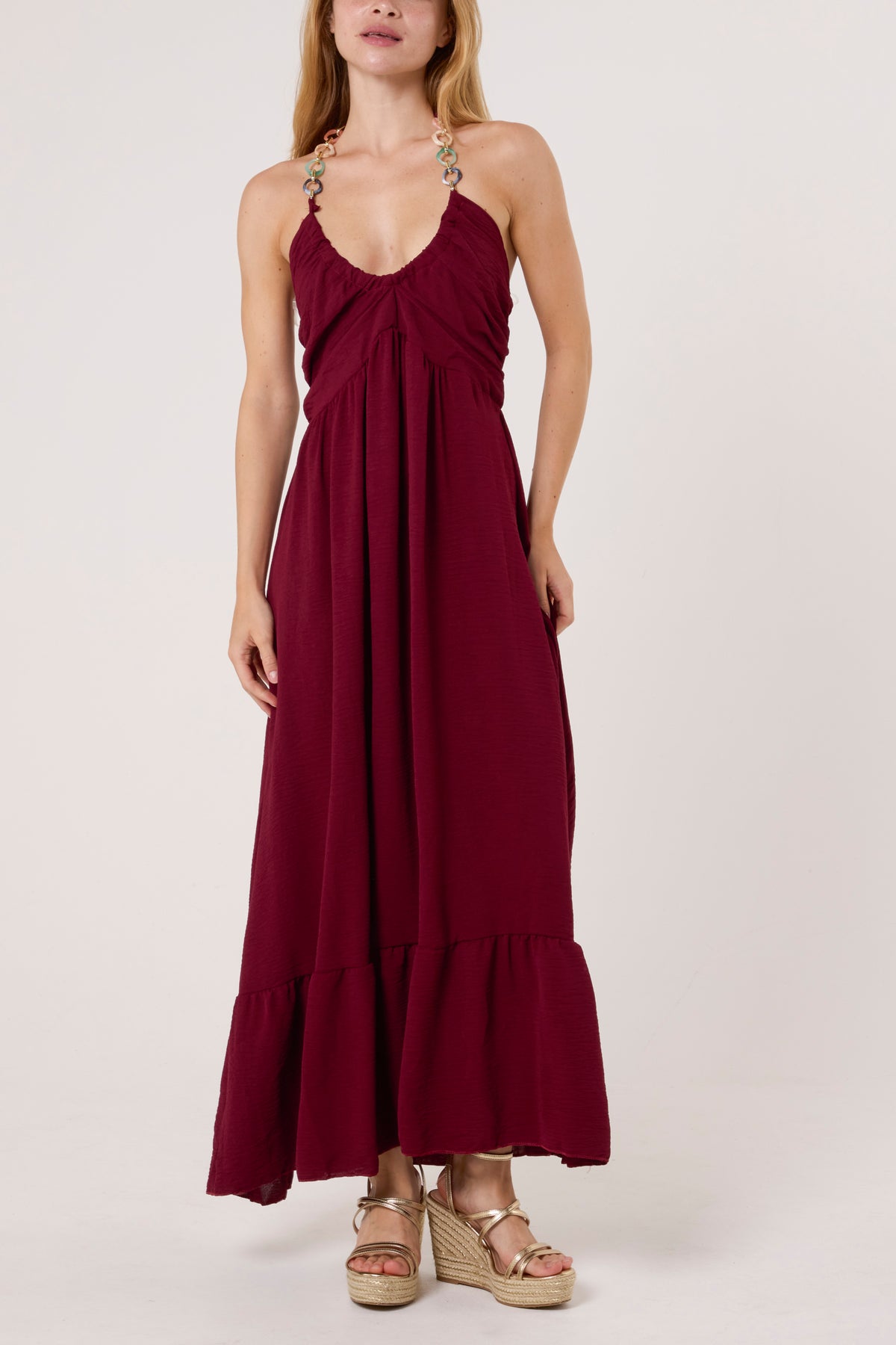 Halterneck Necklace Detail Dress