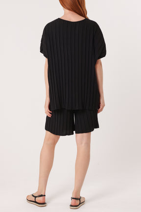 Pleated Top & Bermuda Co-Ord Set