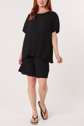 Pleated Top & Bermuda Co-Ord Set