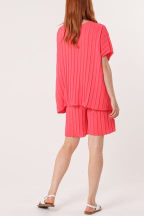Pleated Top & Bermuda Co-Ord Set