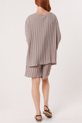 Pleated Top & Bermuda Co-Ord Set