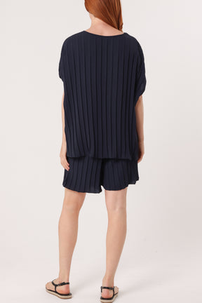 Pleated Top & Bermuda Co-Ord Set