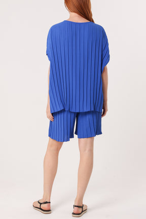 Pleated Top & Bermuda Co-Ord Set