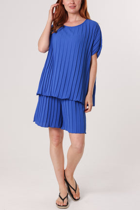 Pleated Top & Bermuda Co-Ord Set