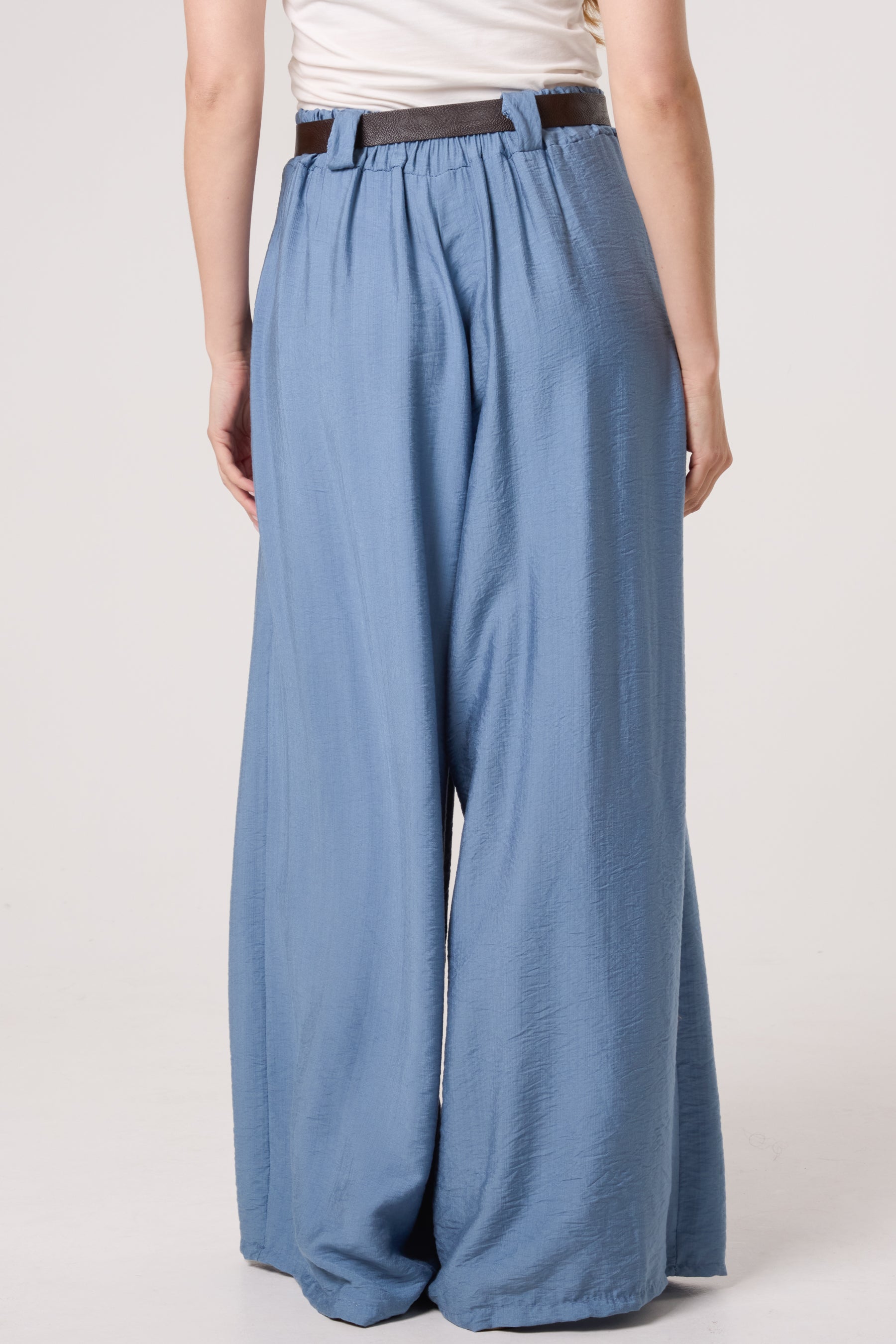 Belted Tailored Palazzo Trousers