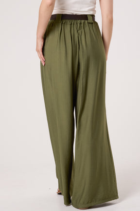 Belted Tailored Palazzo Trousers