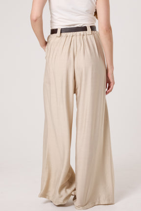 Belted Tailored Palazzo Trousers