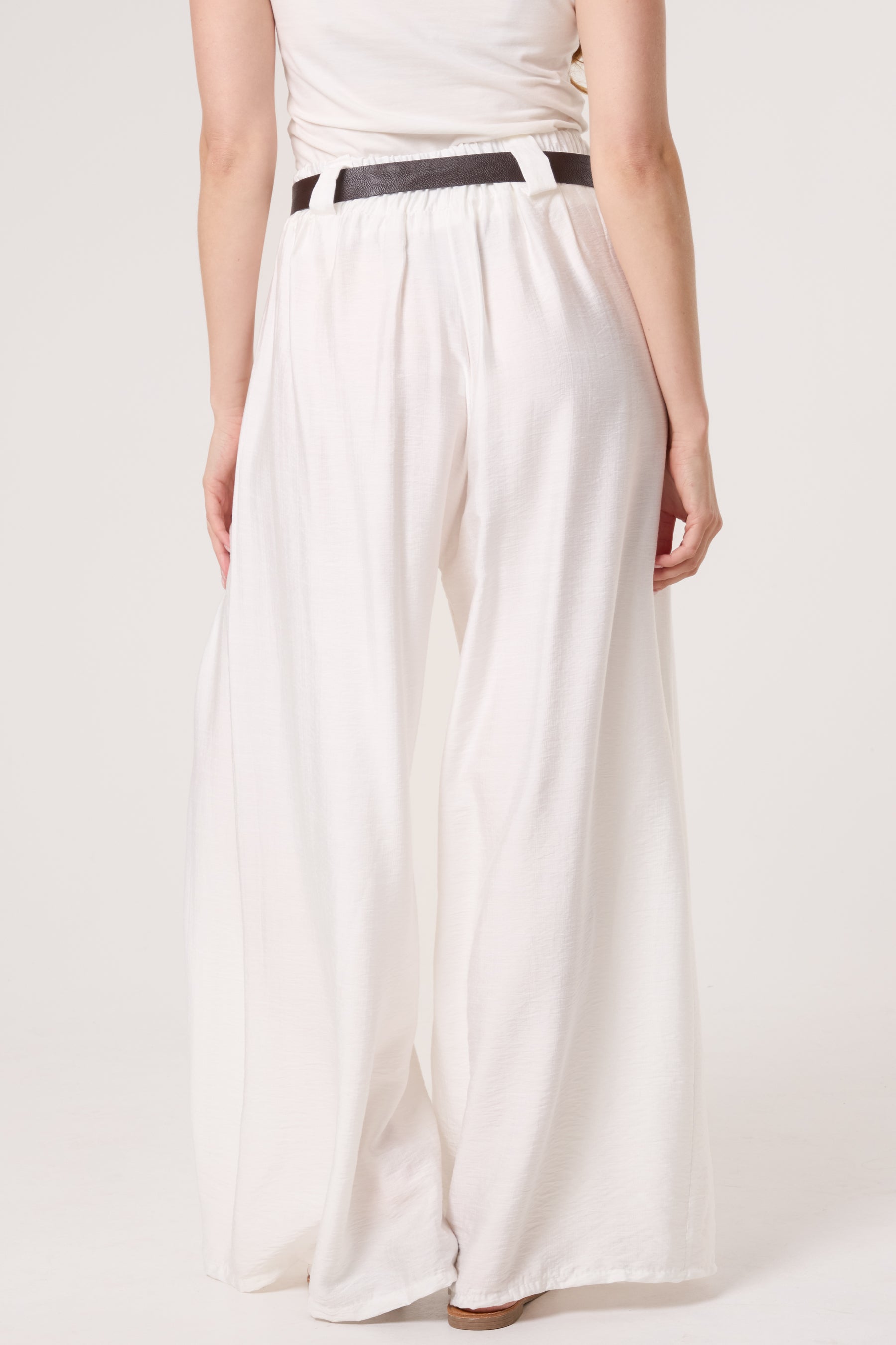 Belted Tailored Palazzo Trousers