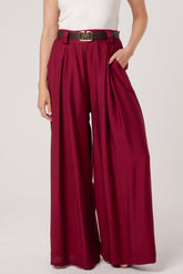 Belted Tailored Palazzo Trousers
