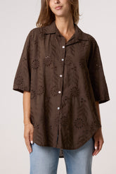 Broderie Anglaise Shell Button Shirt