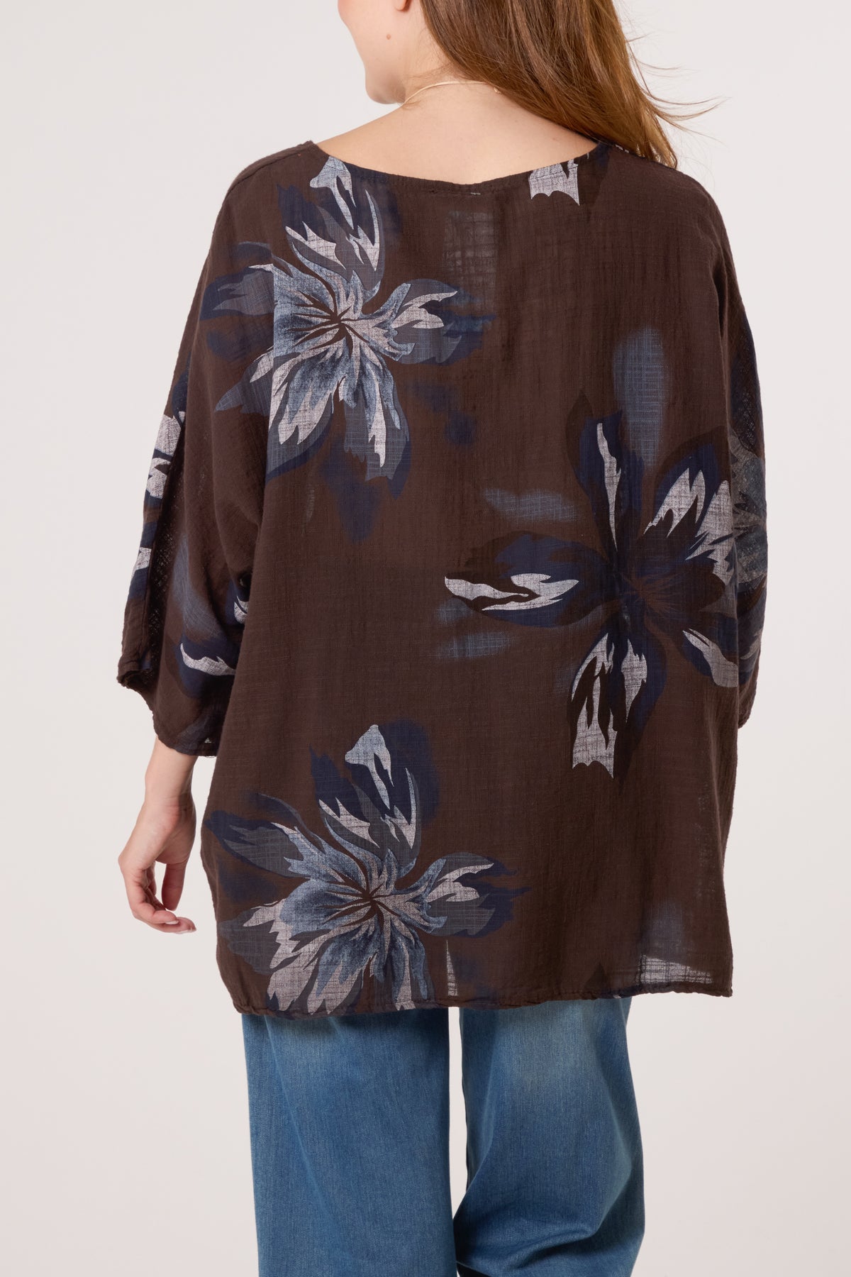Necklace Lily Print Pure Cotton Top