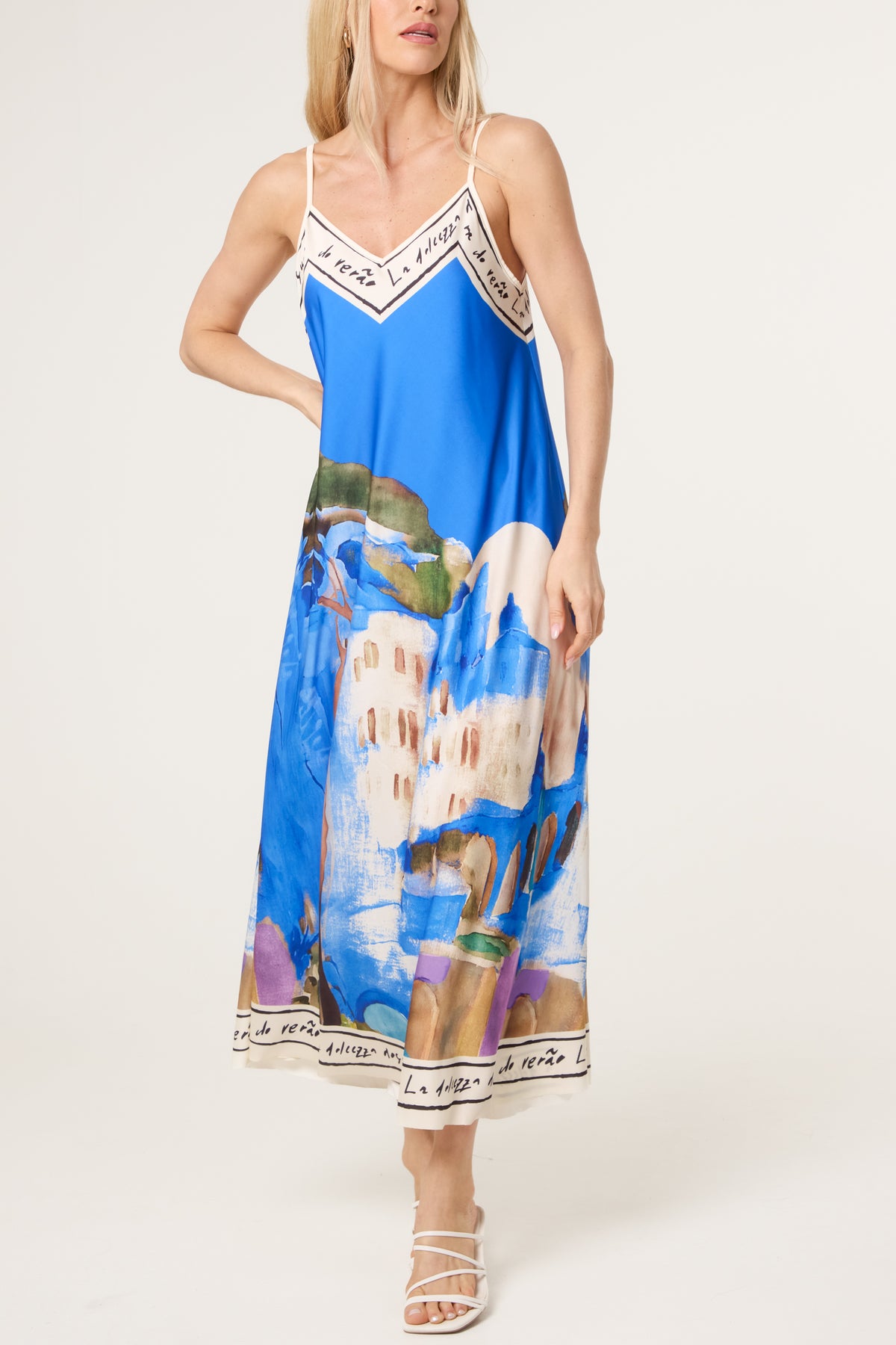 Cami Border Print Swing Dress