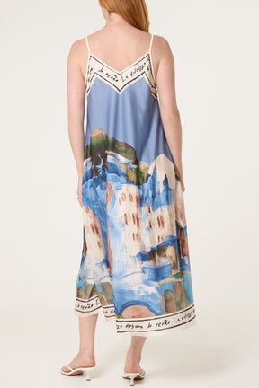 Cami Border Print Swing Dress