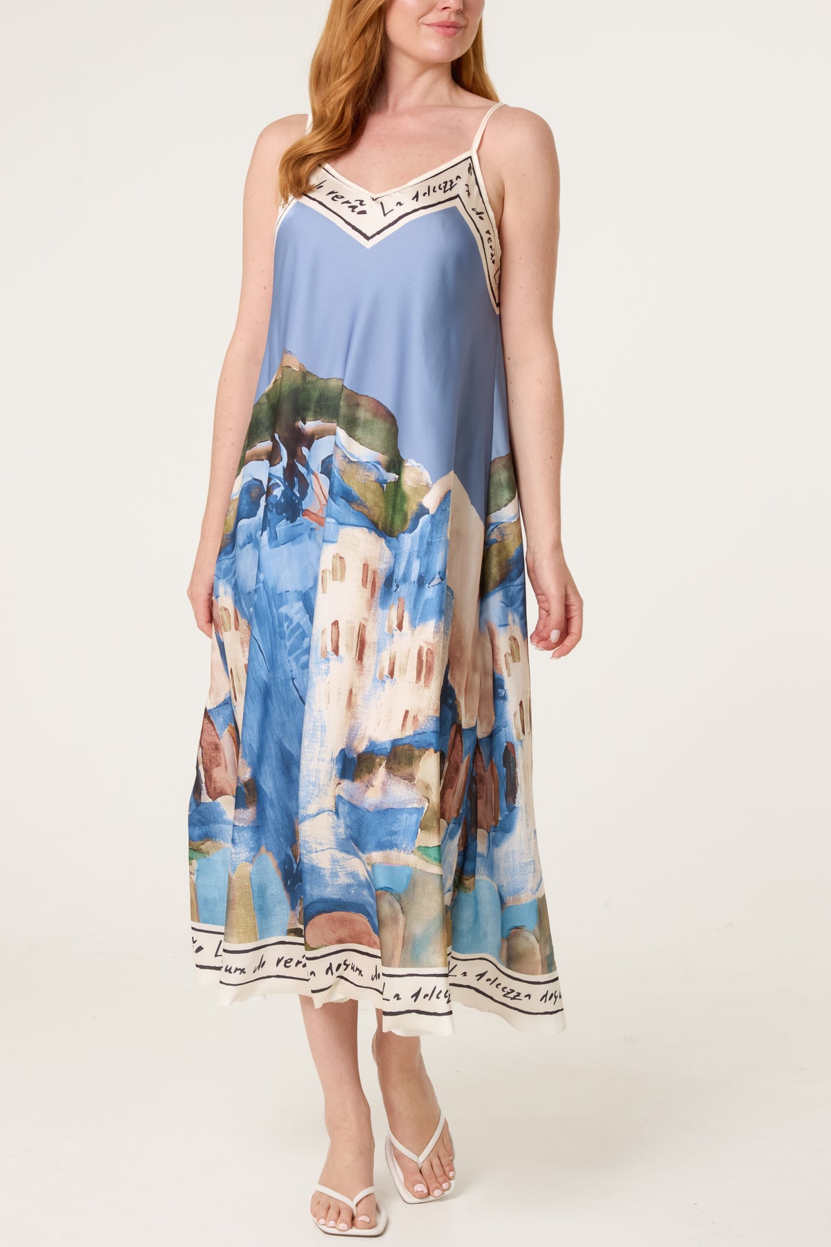 Cami Border Print Swing Dress