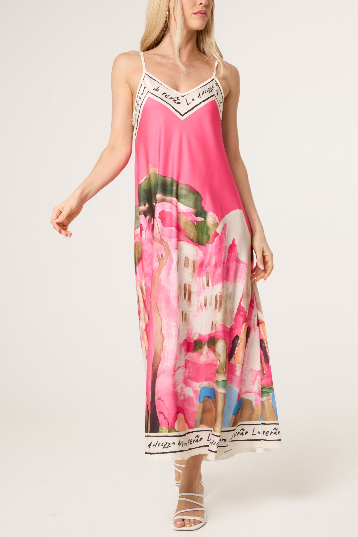 Cami Border Print Swing Dress