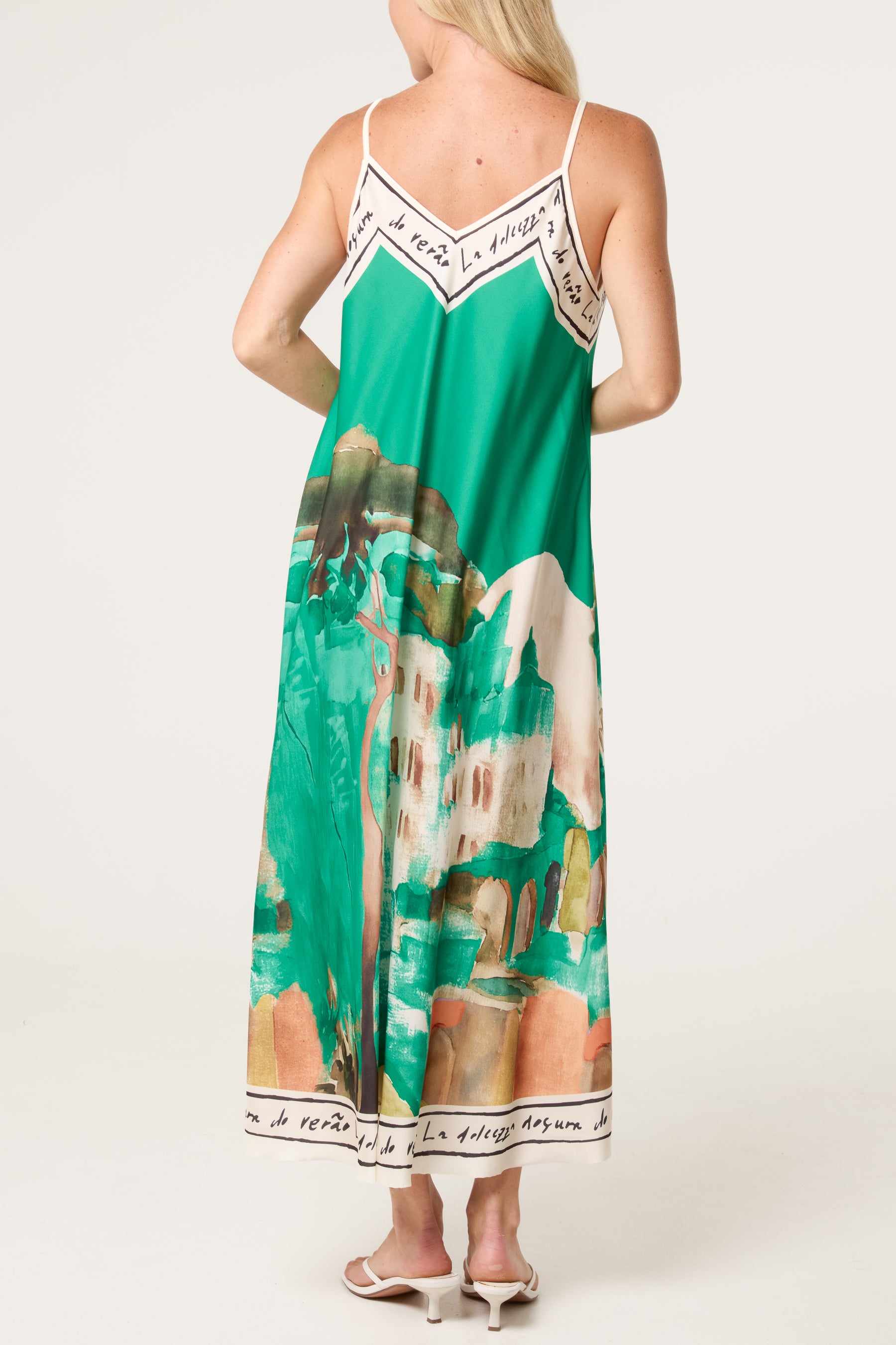 Cami Border Print Swing Dress