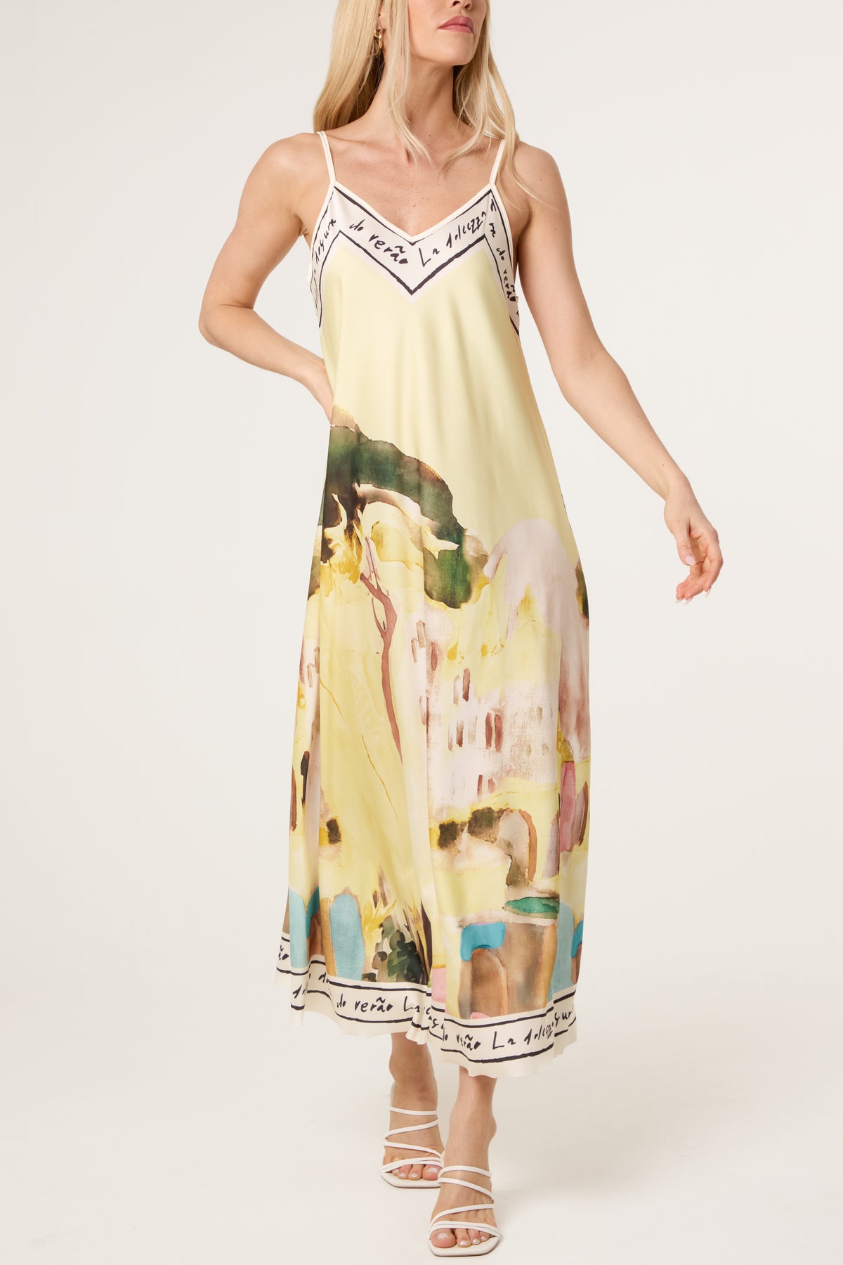 Cami Border Print Swing Dress