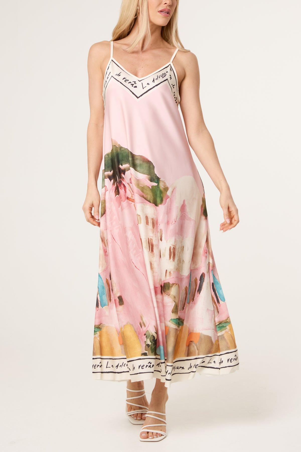 Cami Border Print Swing Dress