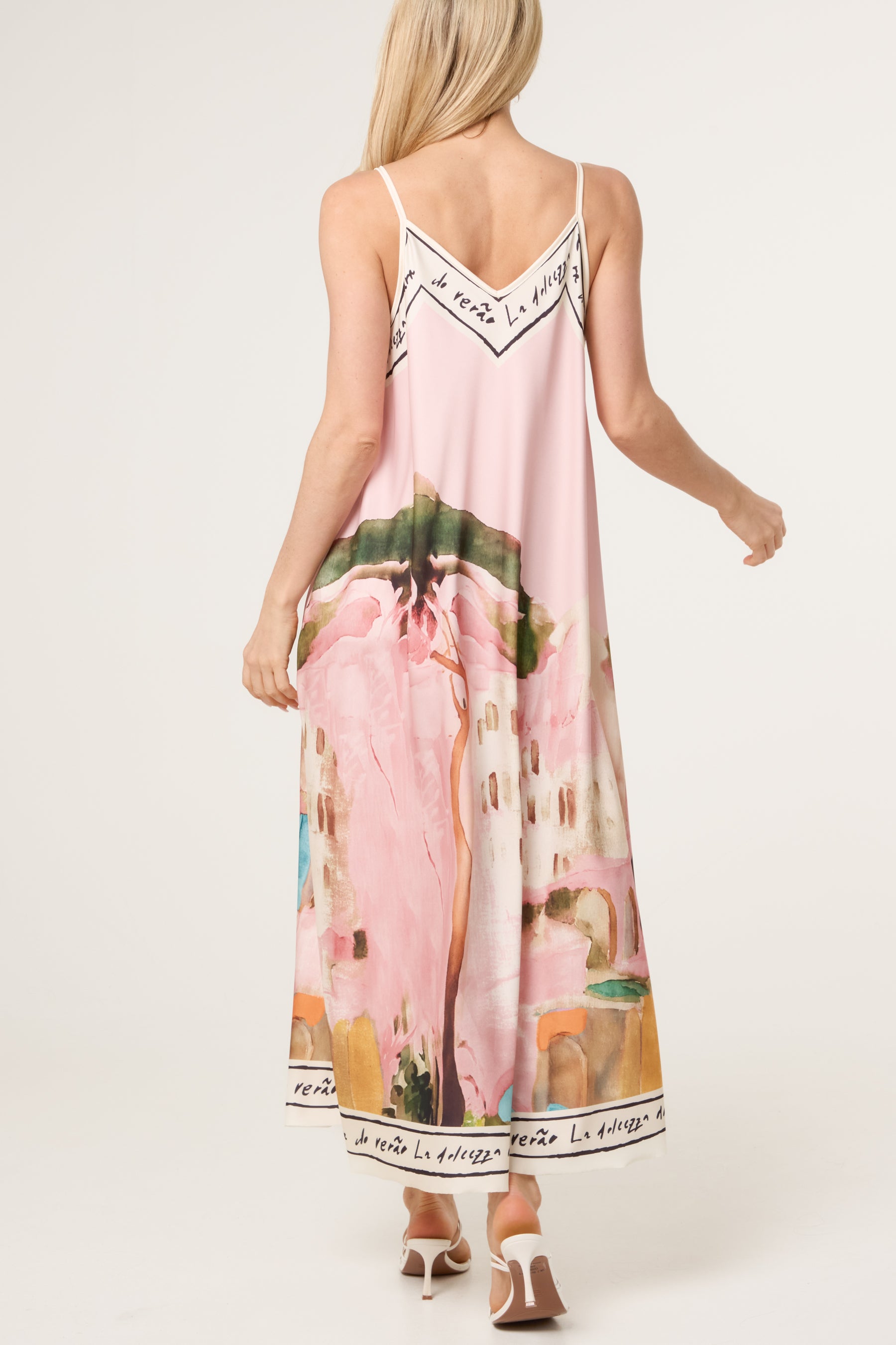 Cami Border Print Swing Dress