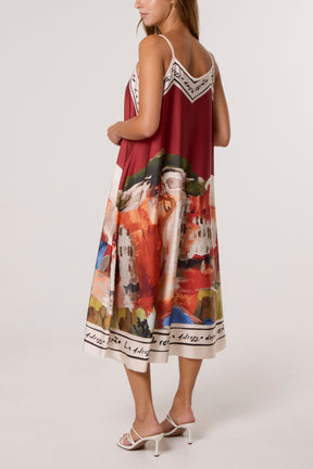 Cami Border Print Swing Dress