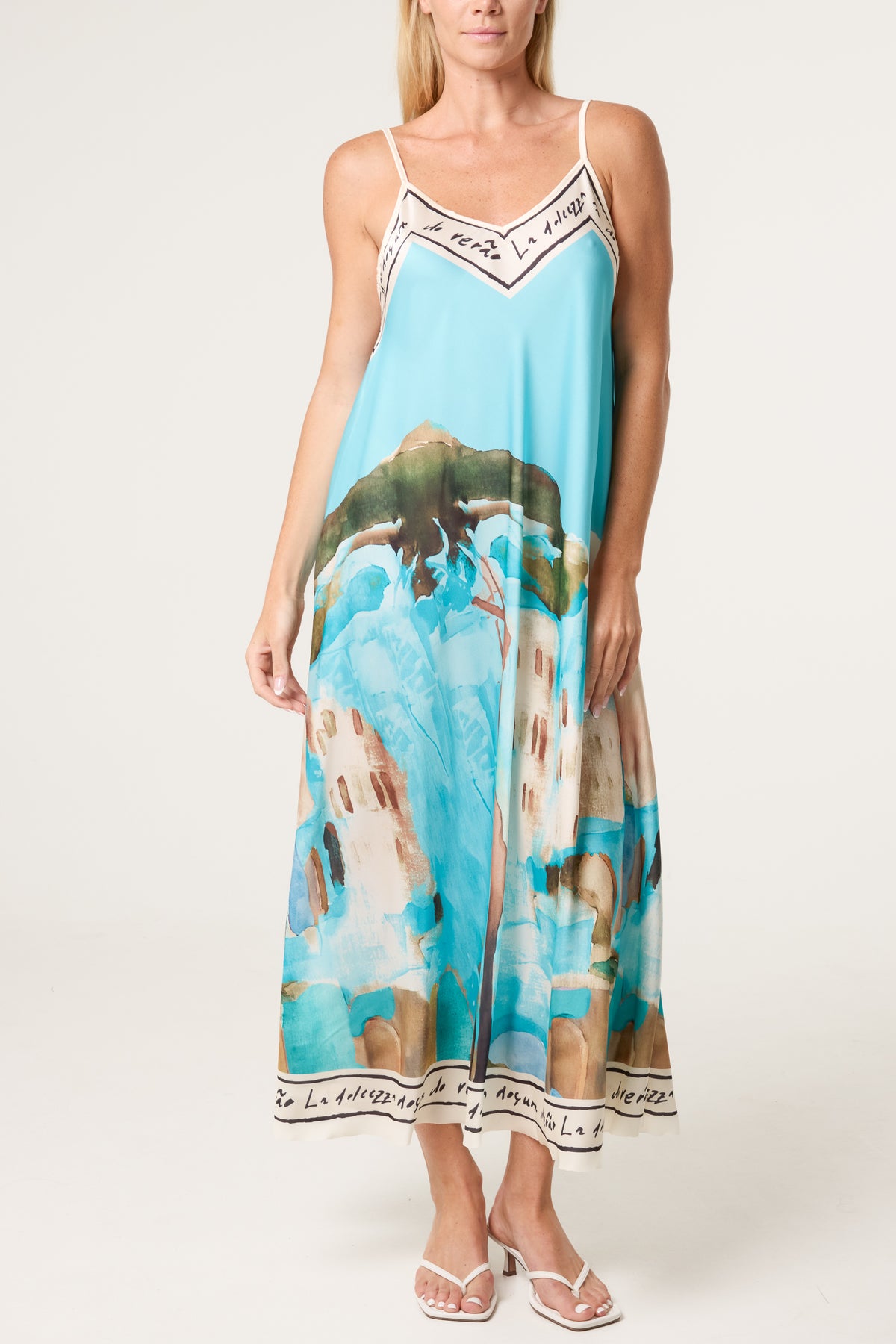 Cami Border Print Swing Dress