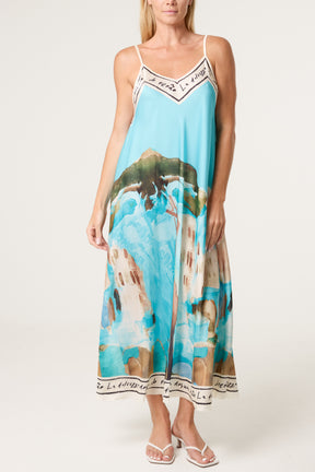 Cami Border Print Swing Dress