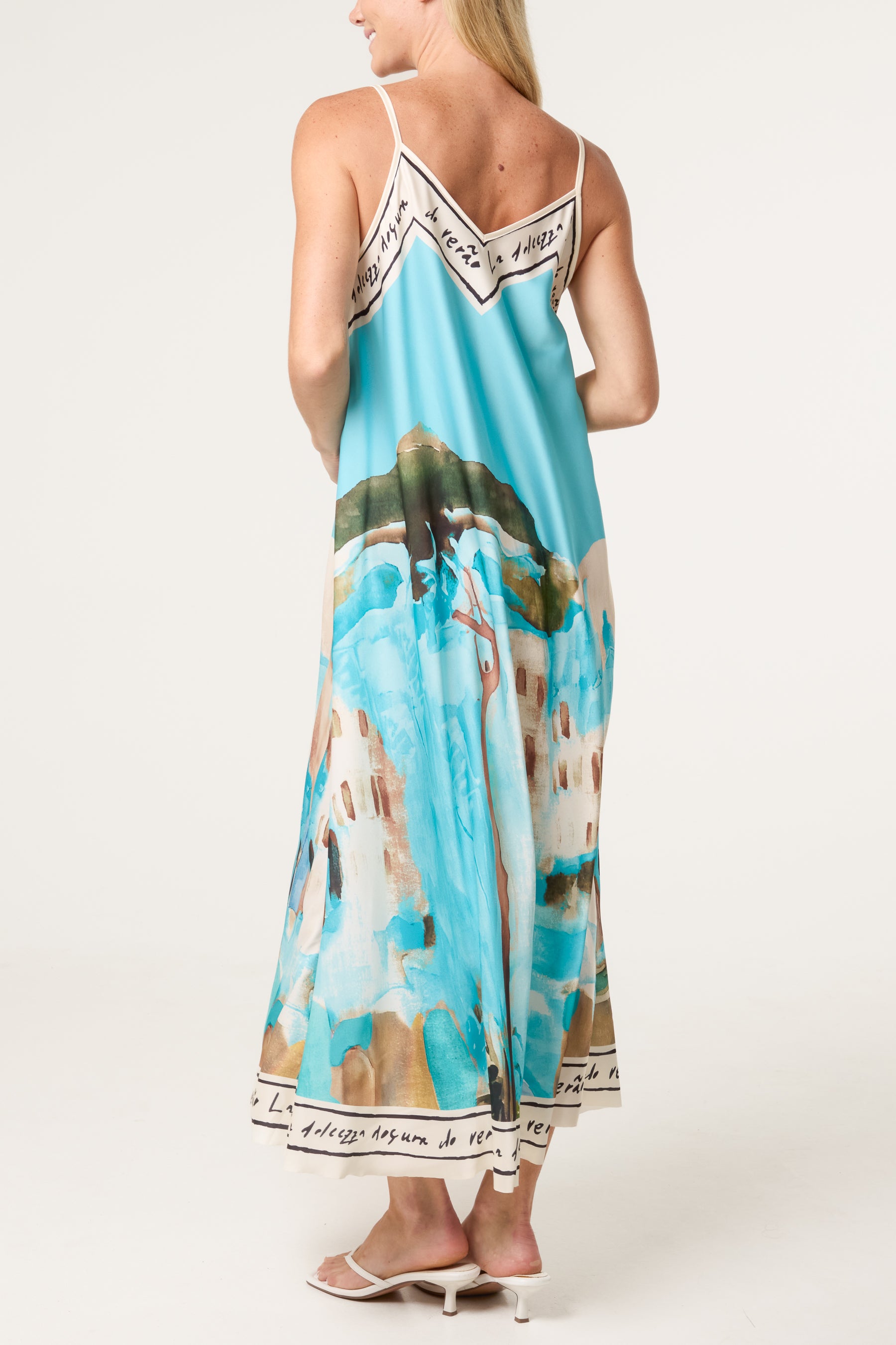 Cami Border Print Swing Dress