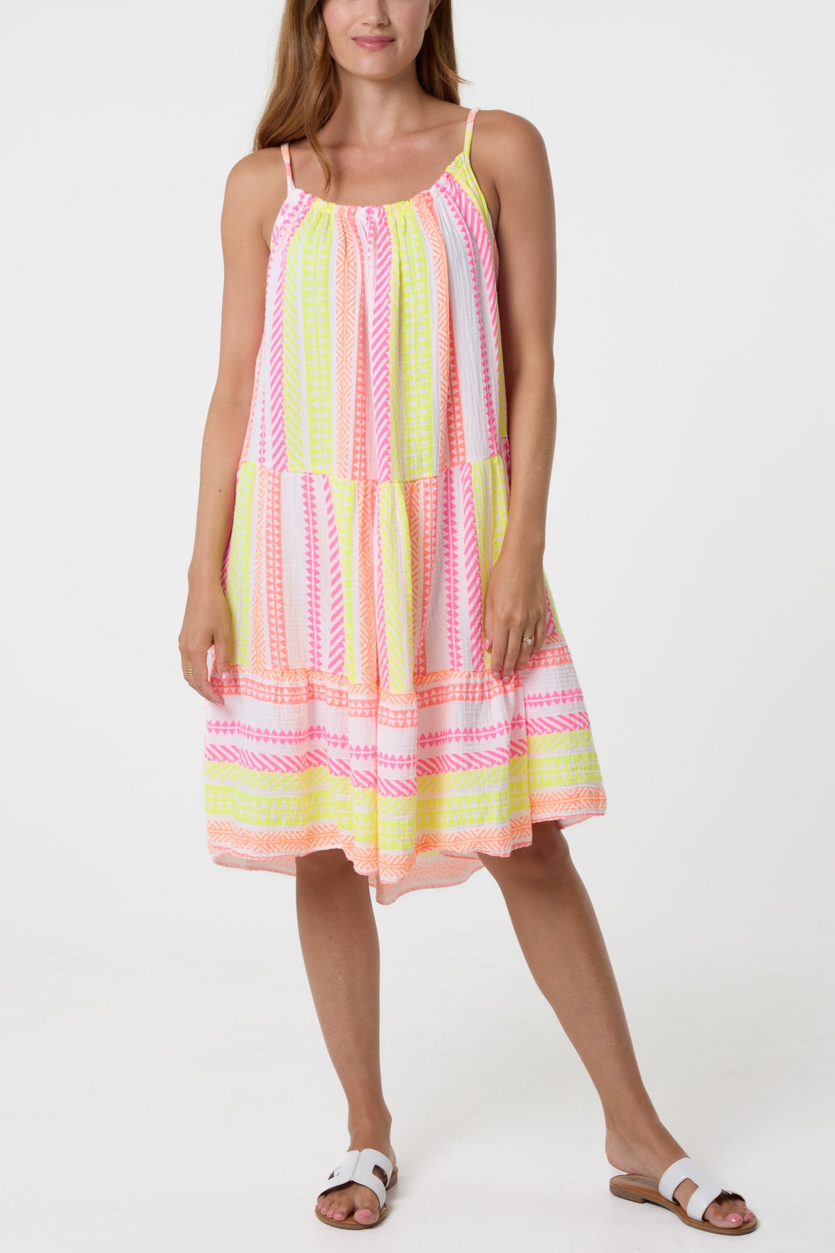 Aztec Cheesecloth Cami Mini Dress