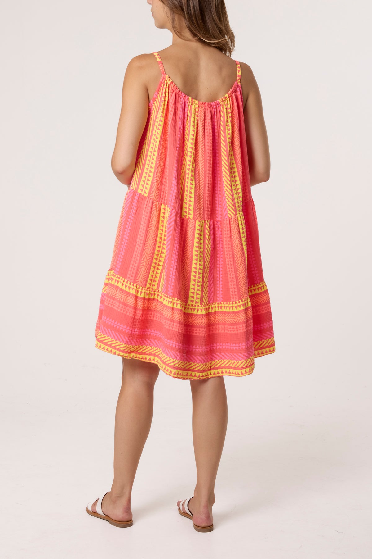 Aztec Cheesecloth Cami Mini Dress