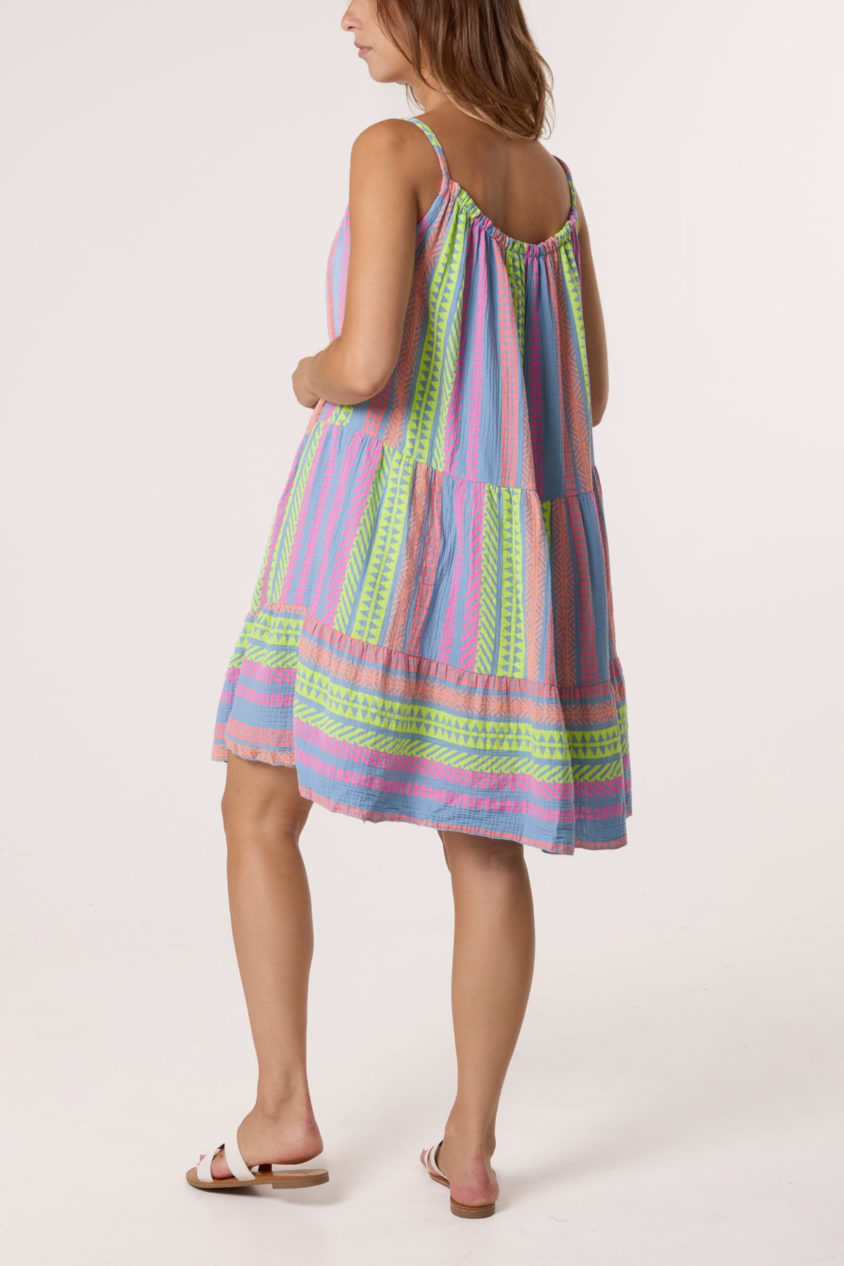 Aztec Cheesecloth Cami Mini Dress