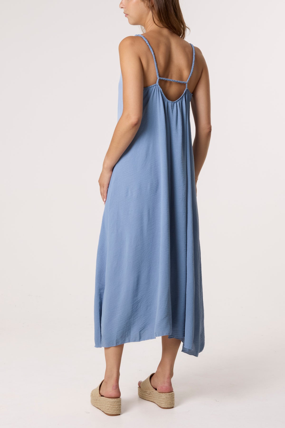 V-Neck Midi Strappy Dress